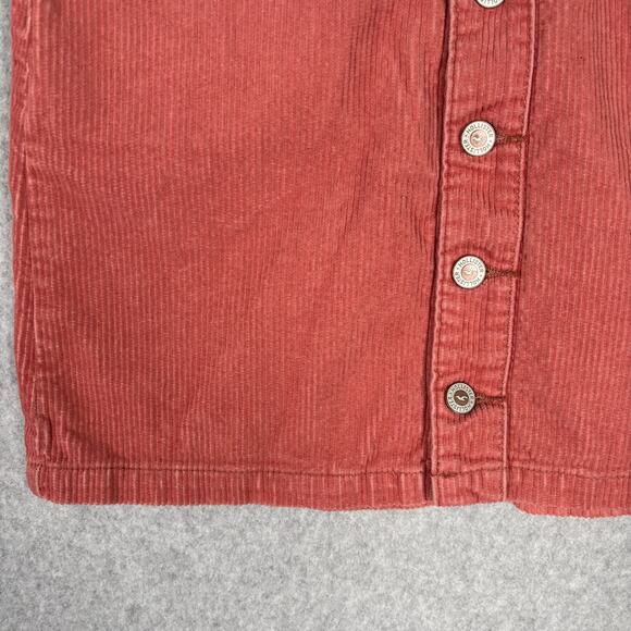 Hollister Corduroy Skirt Sz 7 Mauve Mini Button Academia Preppy Twee School Girl - Picture 4 of 13